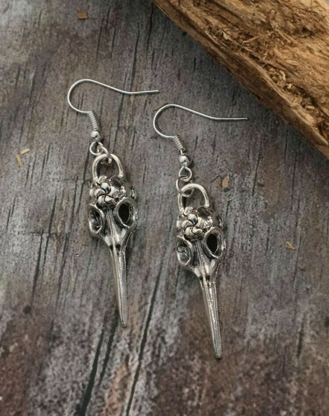 Bird Skull Earrings – Gothic Statement Jewelry