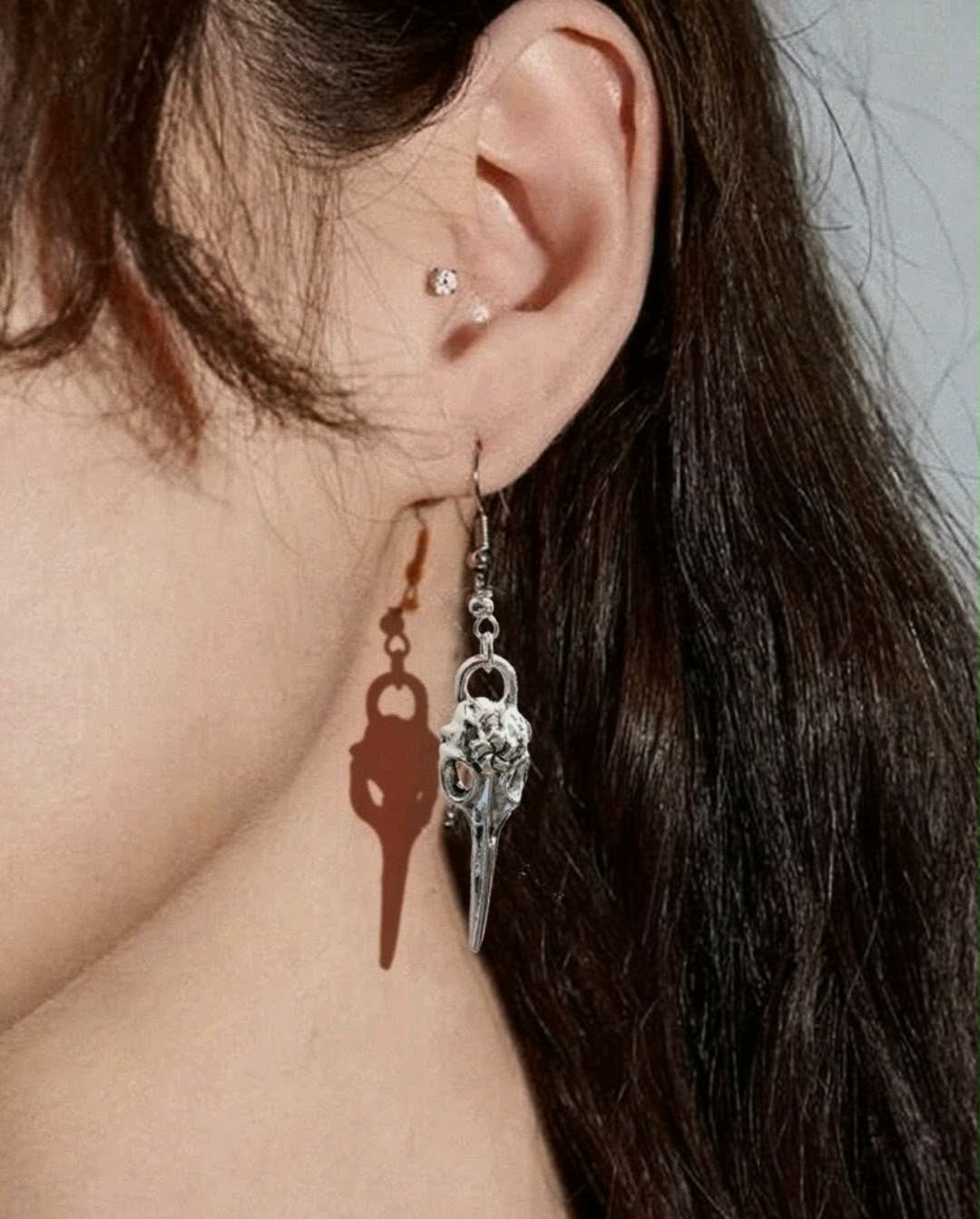 Bird Skull Earrings – Gothic Statement Jewelry