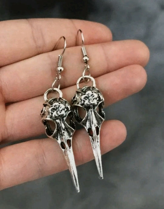 Bird Skull Earrings – Gothic Statement Jewelry